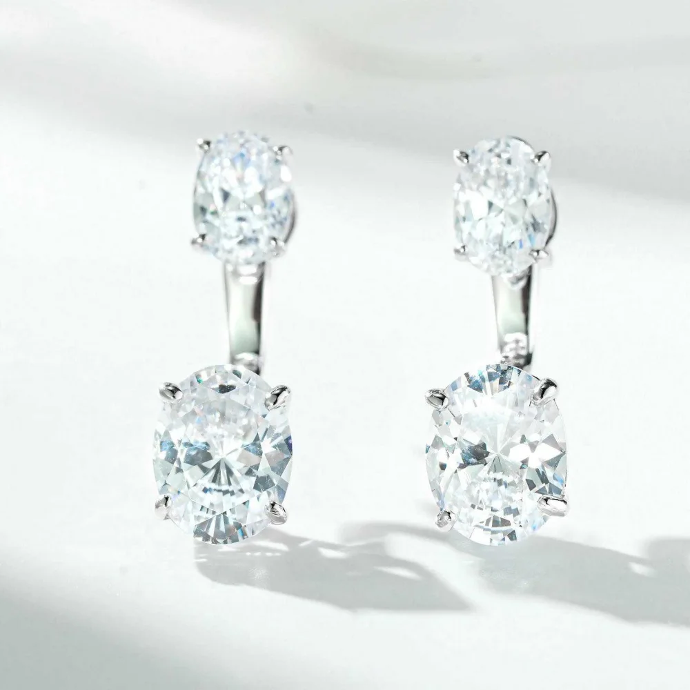 PT950 platinum pigeon egg stud earrings with two diamonds - best-selling manufacturer direct sales and wholesale product