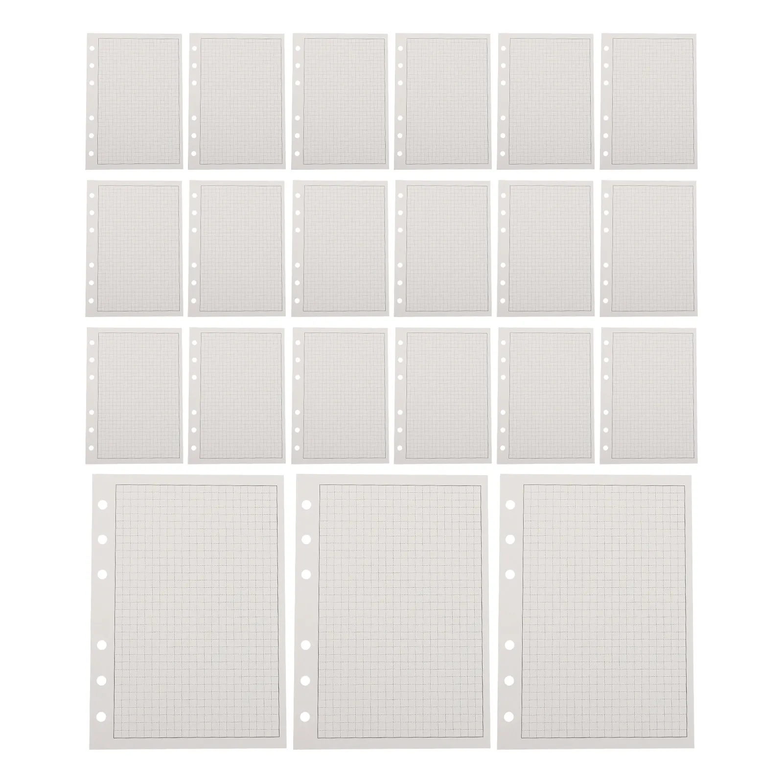 100Pcs Loose Leaf Journal Paper Refill for 6 Hole Binder Graph Grid Sheets Planner Filler Pages Project School Office
