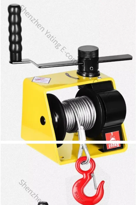 Heavy Duty Self-locking Hand Winch Turbo Worm Winch with Brakes Hand Winch Tractor Small Crane