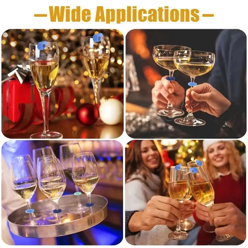 Silikon Wein Glas Marker Saft Champagner Tasse Becher Label Becher Tag Bar Hochzeit Identifikation Farbe Zufällige Party Werkzeuge – Detail 4