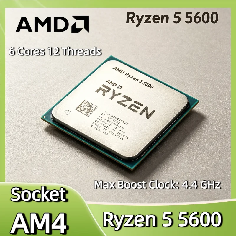 

AMD Ryzen 5 5600 R5 5600 4.4GHz 6 Core 12 Thread CPU Processor 65W Socket AM4 Desktop Gaming Tray No Fan New