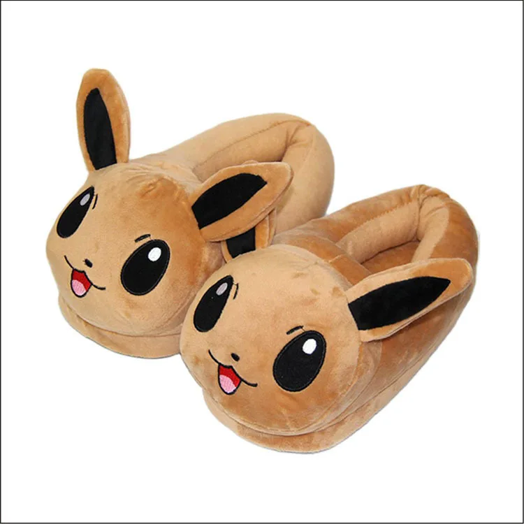 Bandai Cartoon Anime Pokemon Snorlax Eevee Pikachu Gengar Winter Haus Warme Schuhe Paar Nette Unisex Baumwolle Hausschuhe 8