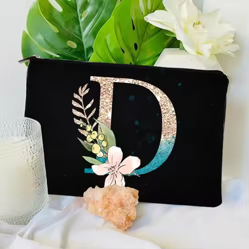 Gradient Initial Makeup Zipper Bags Fashion Travel Toilet Lipstick Pouch Bag Bachelorette Party Bridesmaid Cosmetic Clutch Purse - Image 13