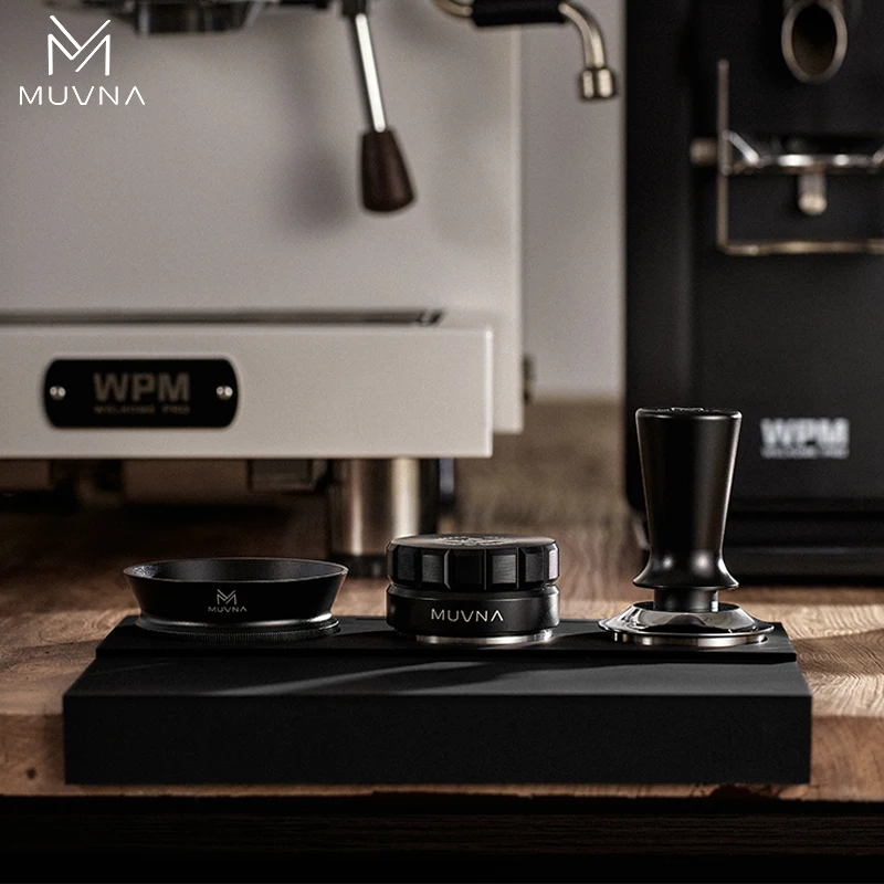 MUVNA Professional Barista Silicone Tamping Mat for Espresso, Non-Slip Corner Coffee Accessories Fit 51/53/58mm Portafilter