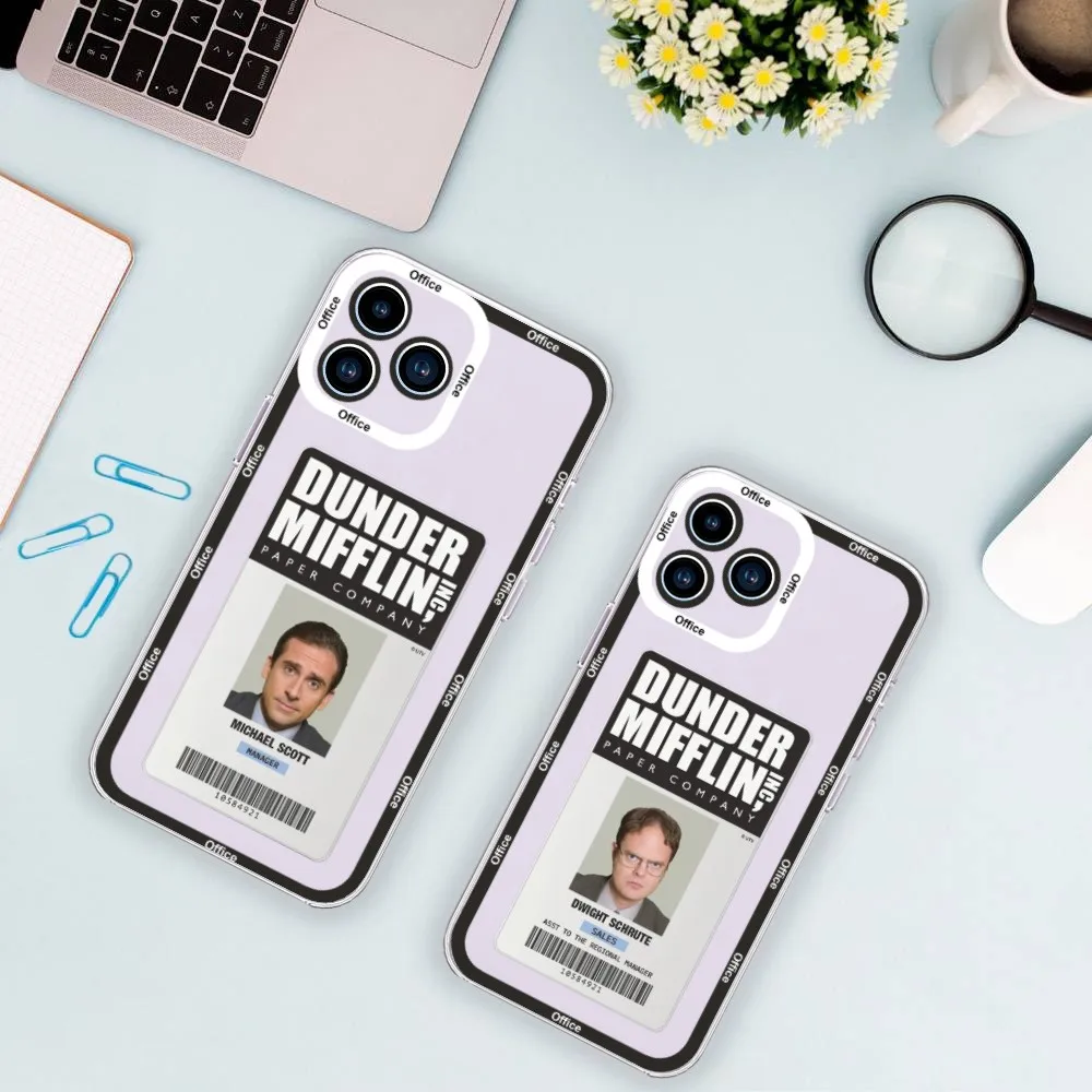 The Office Tv Dunder Mifflin Phone Case For iPhone 11 12 Mini 13 14 Pro Max Transparent Shell