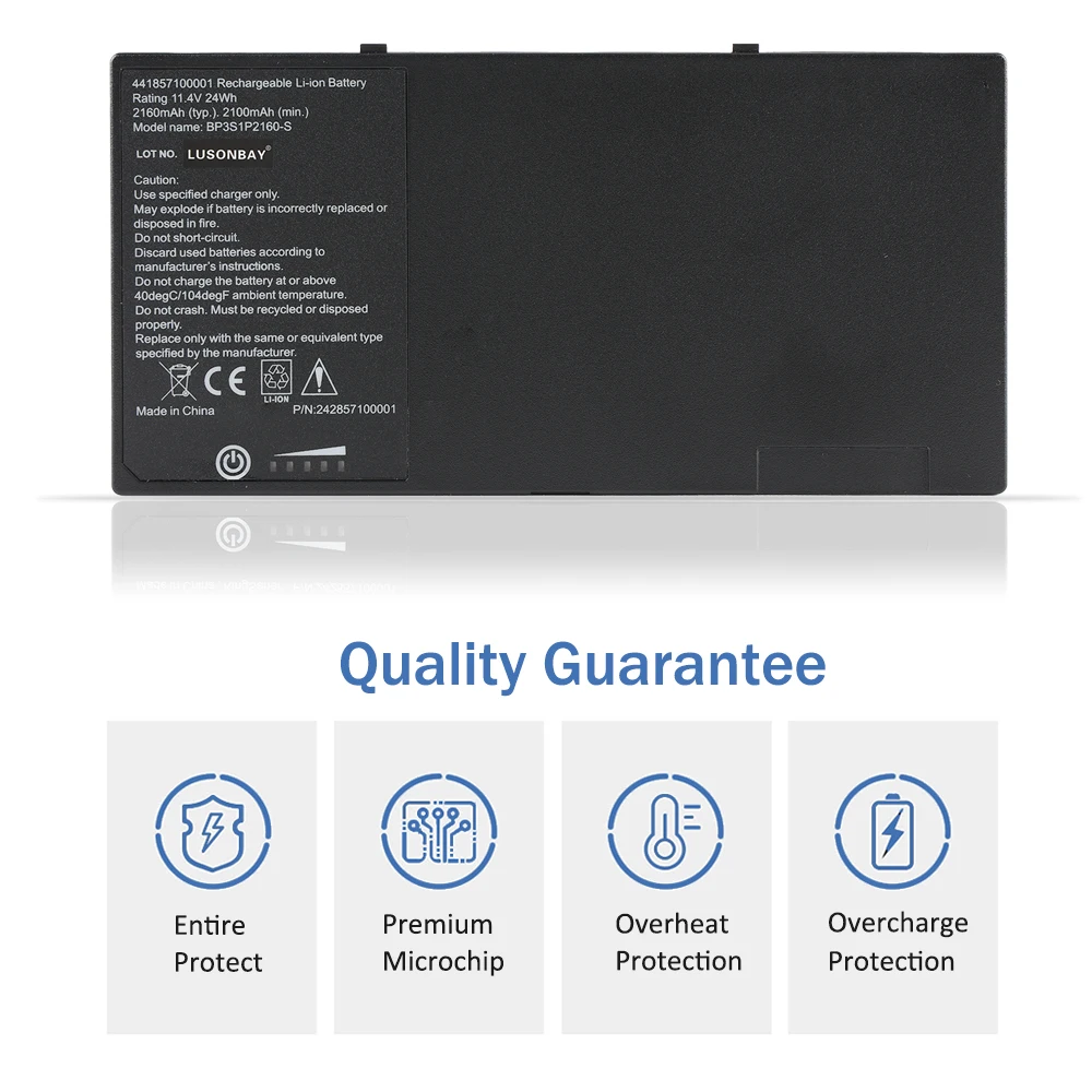 LUSONBAY 11.4V 2160mAh BP3S1P2160 BP3S1P2160-S Laptop Battery For Getac F110 Tablet Series G8M3X2 441857100001 P/N:24285710000