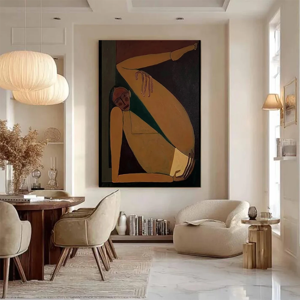 

100% Handmade Abstract Oil Painting on Canvas new Elegant Lady Wall Art Large Mural Thick Home Living Room Decorative Image