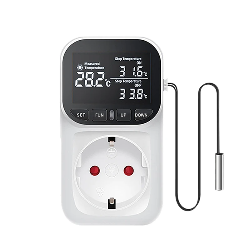 1 PCS Digital Temperature Controller Reptile Thermostat Timer For Home, Greenhouse Aquaculture EU Plug