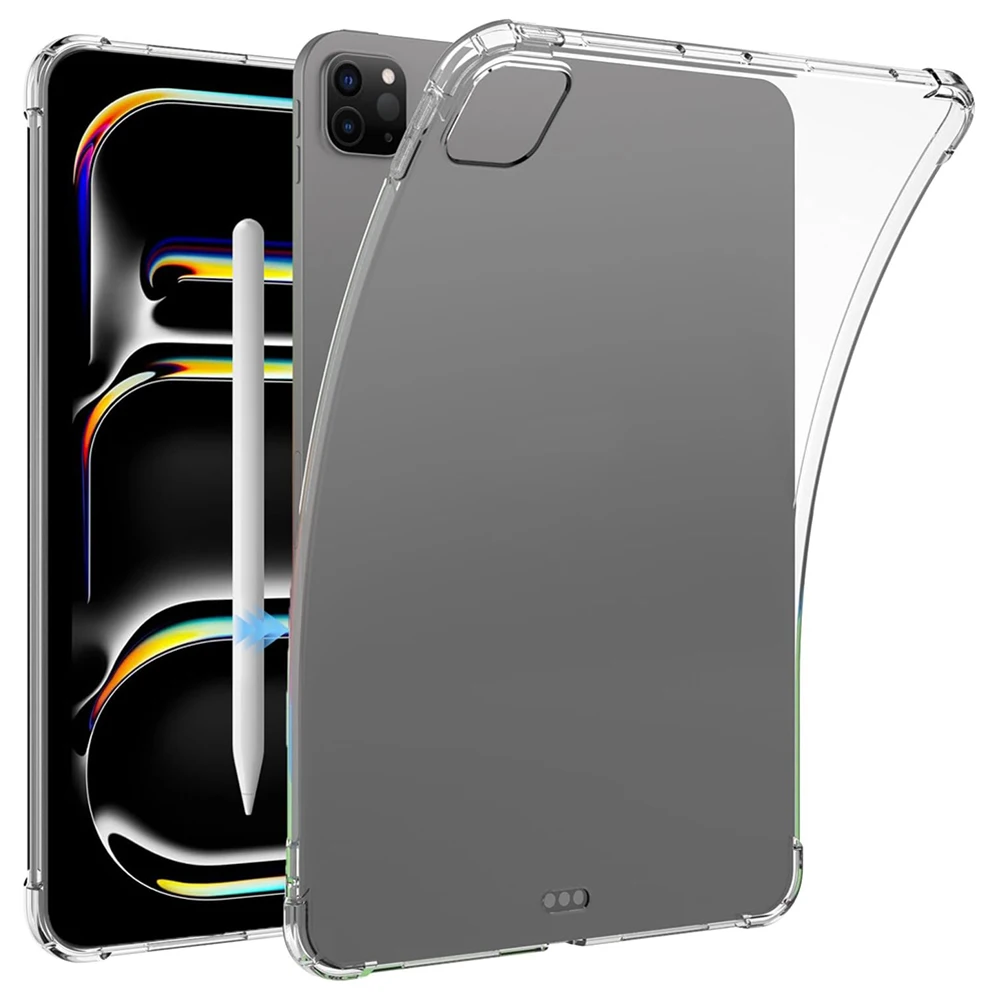TPU Silicon Transparent Case For iPad Air 11 2024 Pro 11/13in M4 for iPad 10/9/8/7/6/5 Gen Air 4/5th 10.9 3rd 10.5 Mini 6 Cover
