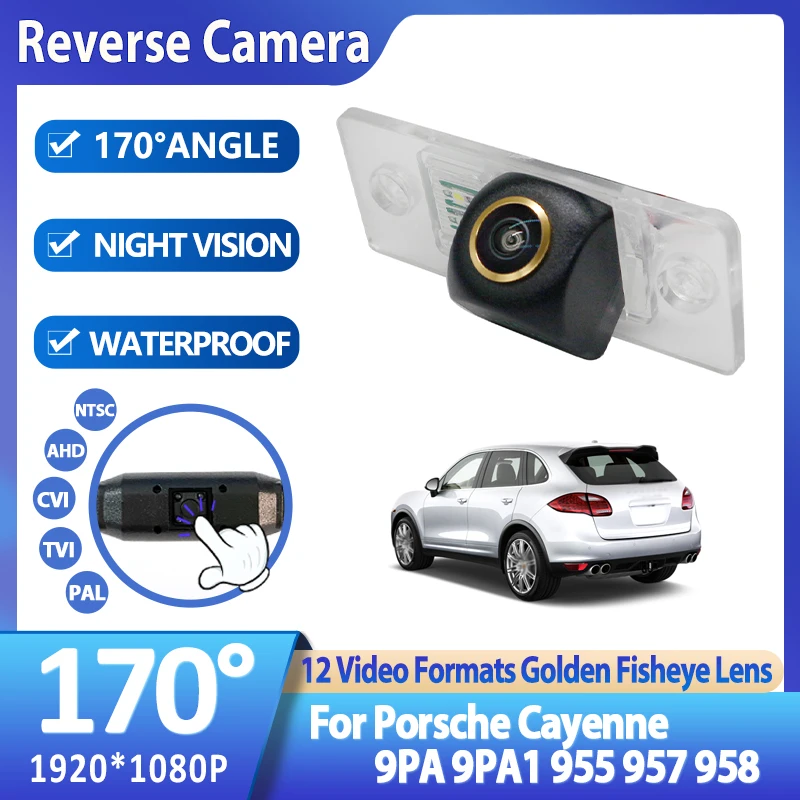 

Car HD AHD CCD Night Vision Backup Rear View Camera Golden Fisheye Lens 170 Degree For Porsche Cayenne 9PA 9PA1 955 957 958