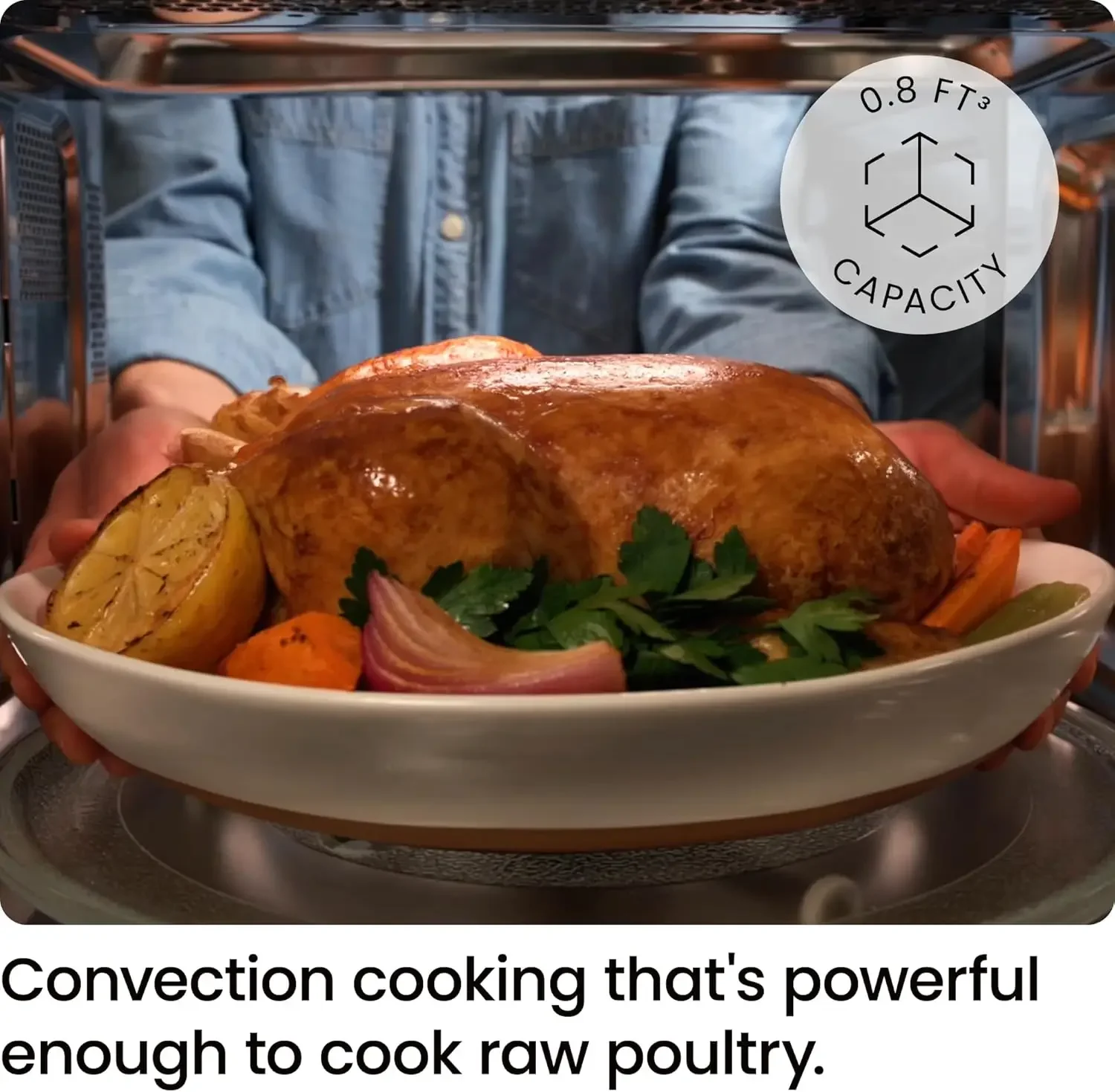 MicroCrisp Countertop Microwave Oven and Convection Oven, with Integrated Crisper, Guided Touchscreen Interface, 10 Powe