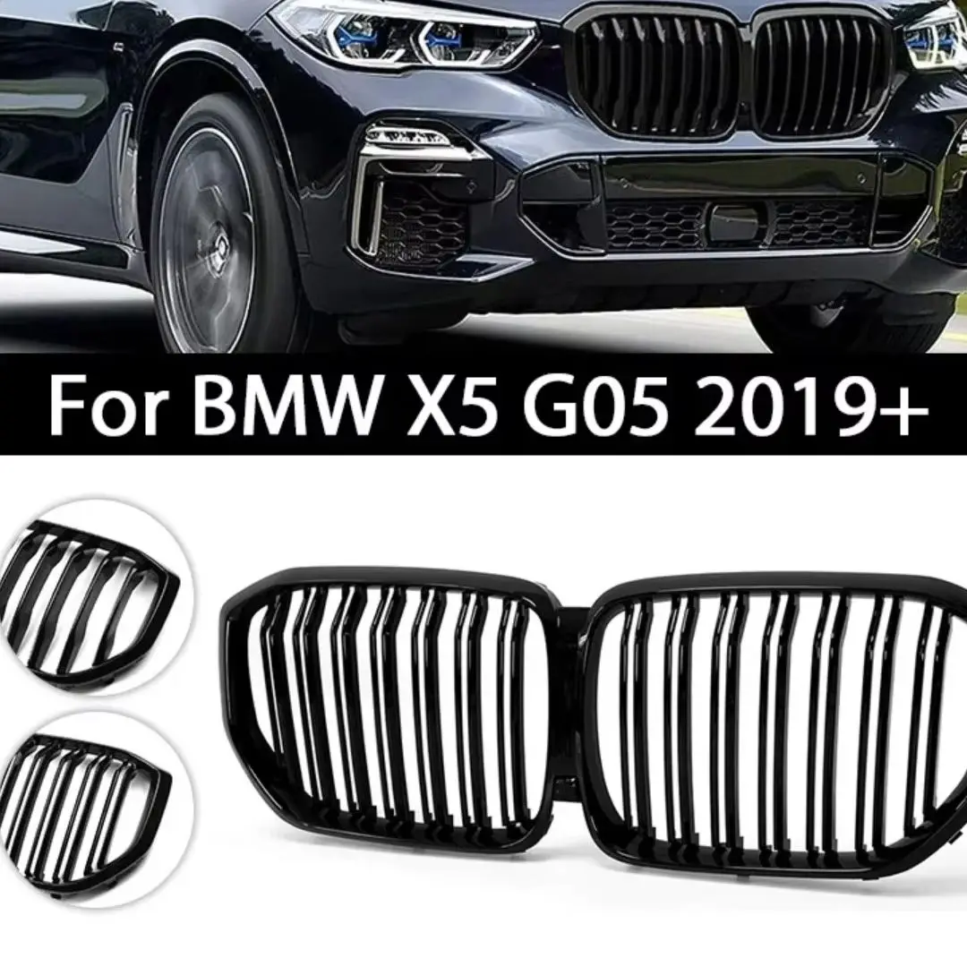 

Car Front Kidney Grill for BMW X5 G05 2019-2023+ Grillez Racing Grills Gloss Black Grille Auto Accessories Double Line