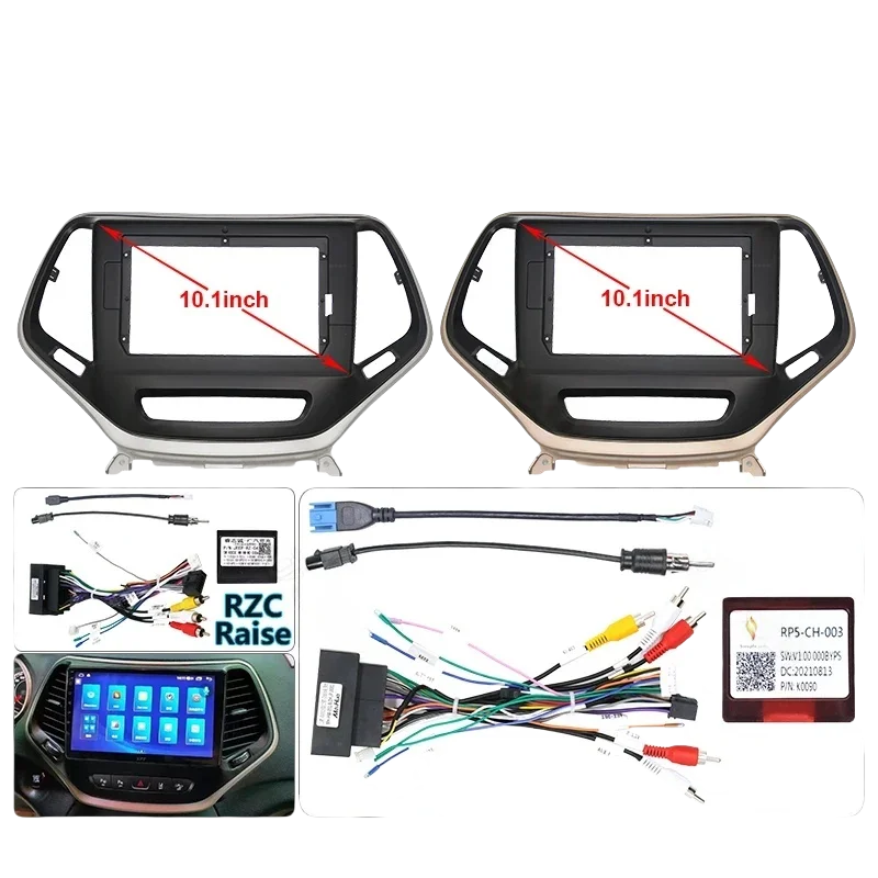 

Для JEEP Cherokee 2015, 10,1-дюймовый автомобильный радиоприемник, Android-стерео, мультимедийный видеоплеер с кабелем Canbus, DVD CD