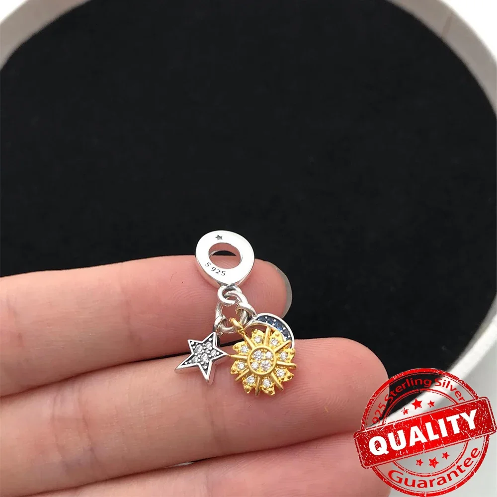 Precioso gorro de graduación de oro de 14 quilates, estrella, Margarita, árbol genealógico, colgante Yin y Yan, compatible con pulsera de marca,