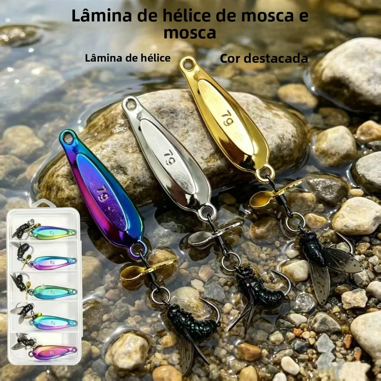 equipamento-de-pesca-com-mosca-iscas-artificiais-em-formato-de-folha-com-glitter-e-lamina-espiral-para-pesca-com-mosca