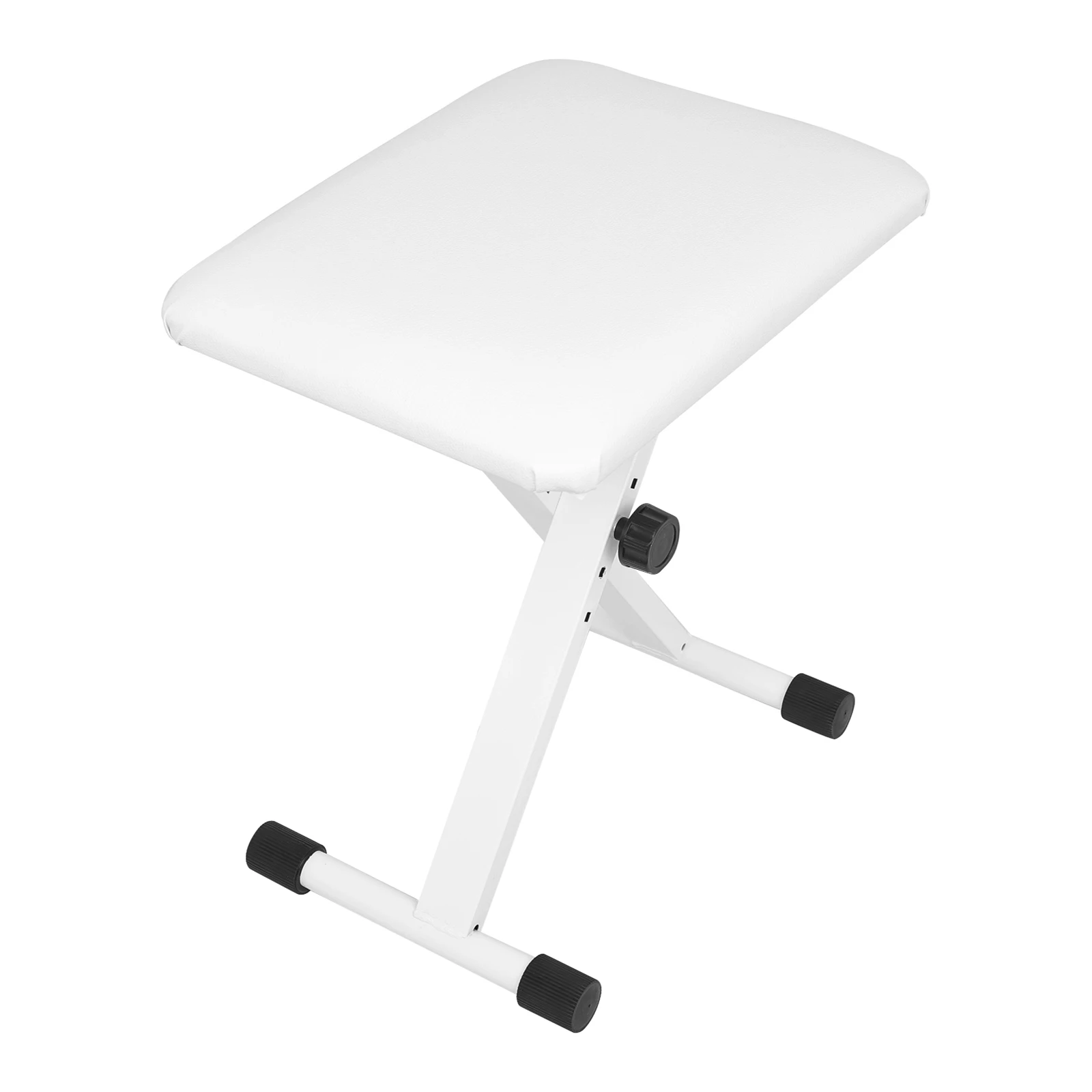 IRIN Piano Stool Metal Steel Frame X-shaped White Multi Level Lifting Adjustment Anti Slip Foot Pad Foldable Piano Accessory