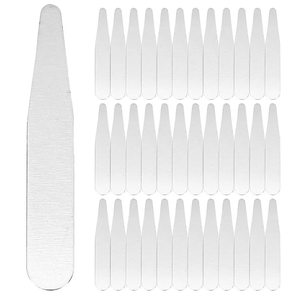 36Pcs Collar Stays for Men's Dress Shirts Stainless Steel Collar Supports Rounded Ends Professional Look Acrylic Box