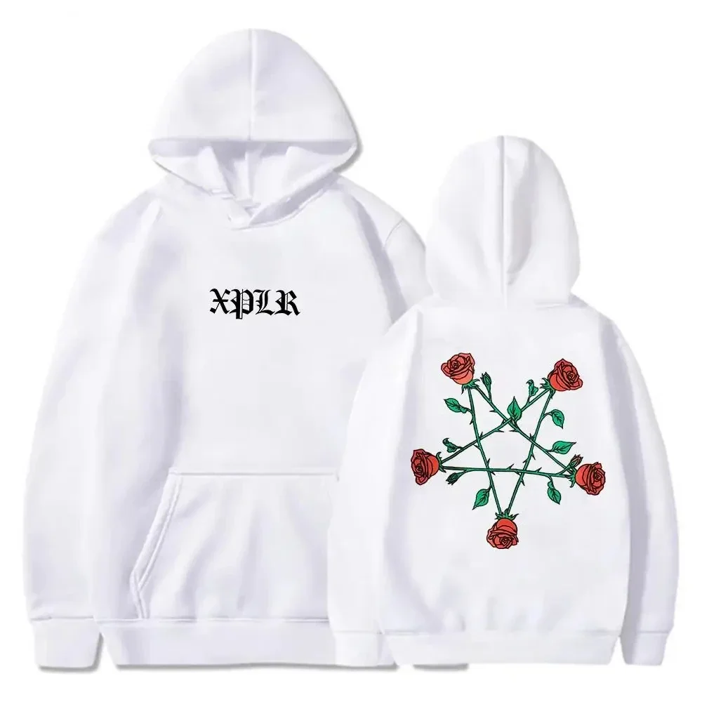 2025 XPLR Sam And Colby Pentagram Roses Hoodie 2024 Couples Merch Long Sleeve Streetwear Women Men Hooded Sweatshirt Fashion
