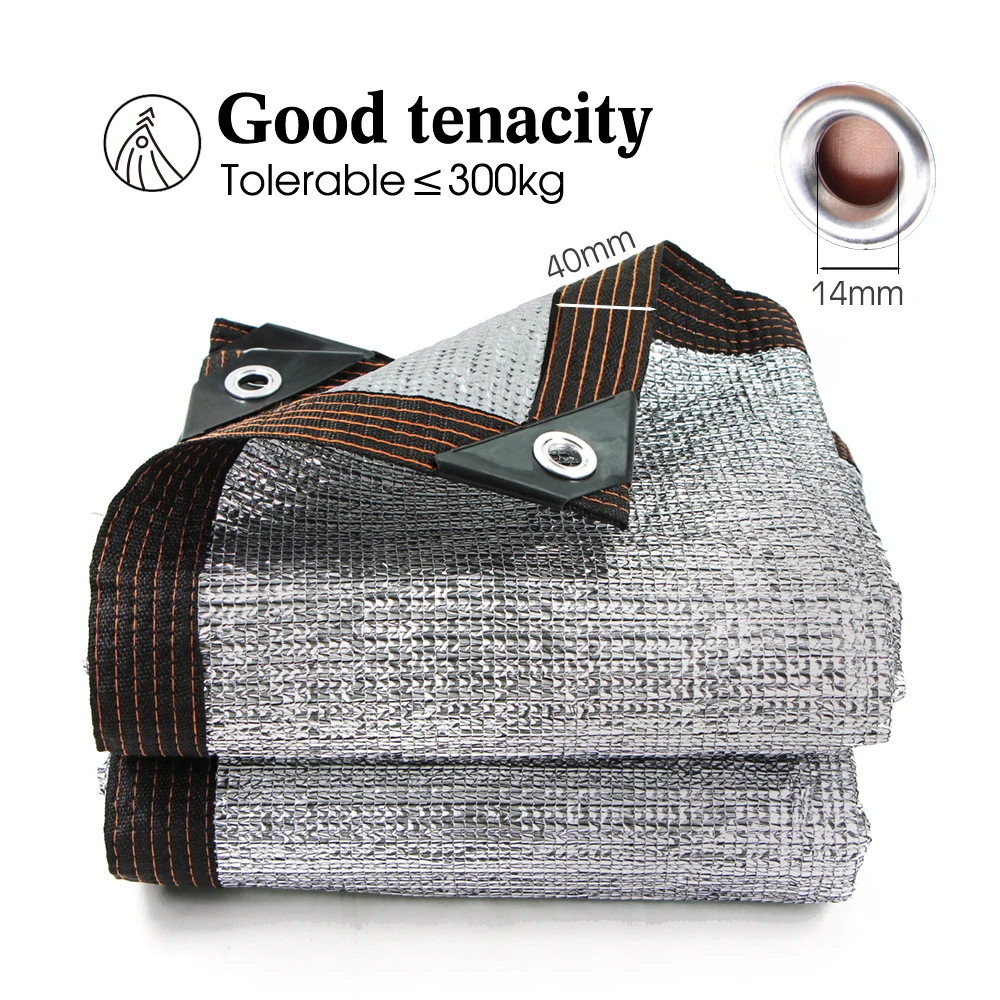 Anti-UV 99% Aluminum Foil Sun Shade Net Garden Shade Cloth Sunblock Privacy Mesh Netting Building Shelter Gazebo Pergola Balcony