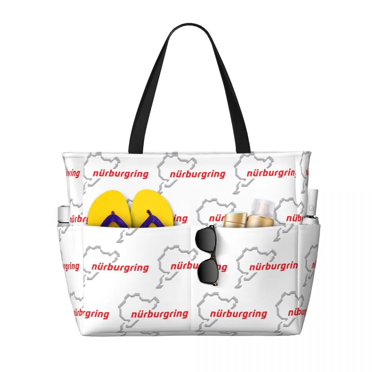 

Race Track Germany Nurburgring Beach Tote Bag Sport Gym Yoga Duffle Large Tote Bag Women Travel Bag Fitness bag