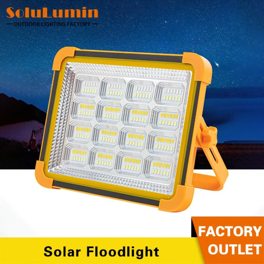 Nuevo reflector LED Solar para exteriores de 200-800W, iluminación de emergencia, recargable, para acampar al aire libre, portátil, impermeable,