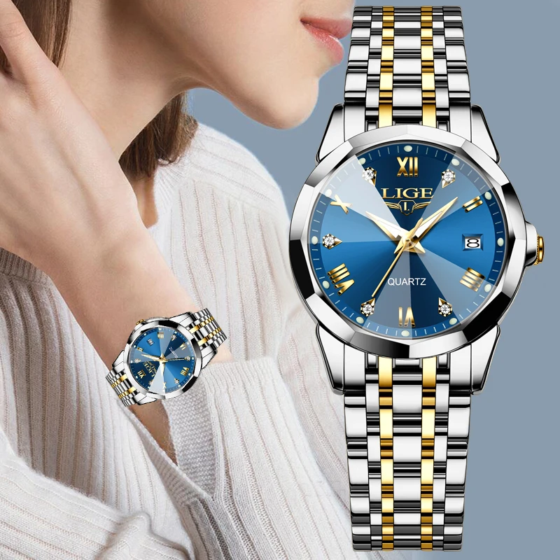 

LIGE Simple Sport Watch For Women Fashion Elegant Women's Bracelet Watch Casual Business Waterproof Luminous Quartz Ladies Watch
