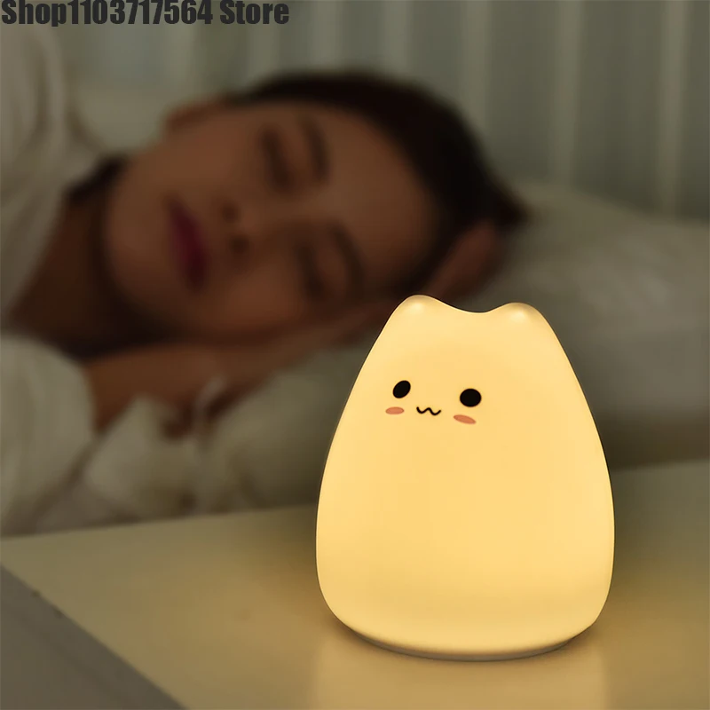 Creative night light colorful night light pat light usb charging silicone light children sleeping atmosphere light