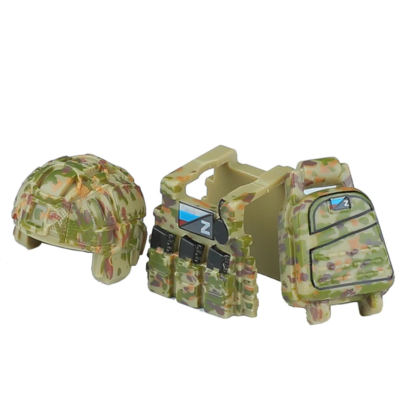 City Police Russia Wagner Military Commando Special Forces Building Blocks Army Soldier RU Assault Figure Weapons Backpack Toys