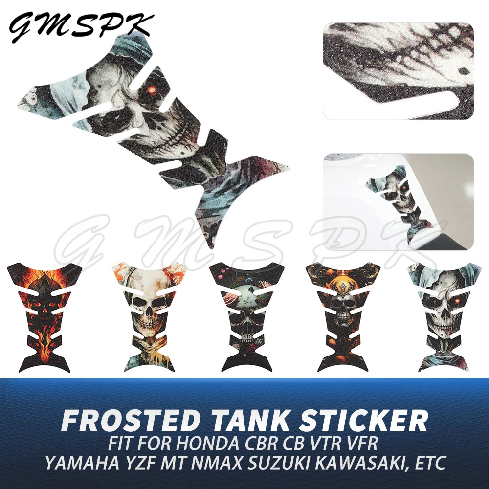 

Universal Motorcycle Fishbone Frosted Fuel Tank Protector Sticker Tankpad Skull Decals Fit for CBR CB VTR SUZUKI KAWASAKI Yamaha