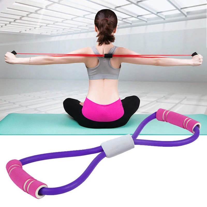 

Home Fitness Yoga Equipment Elastic Belt Female Practice Open Shoulder Beauty Back Artifact Pilates Eight-character Rope