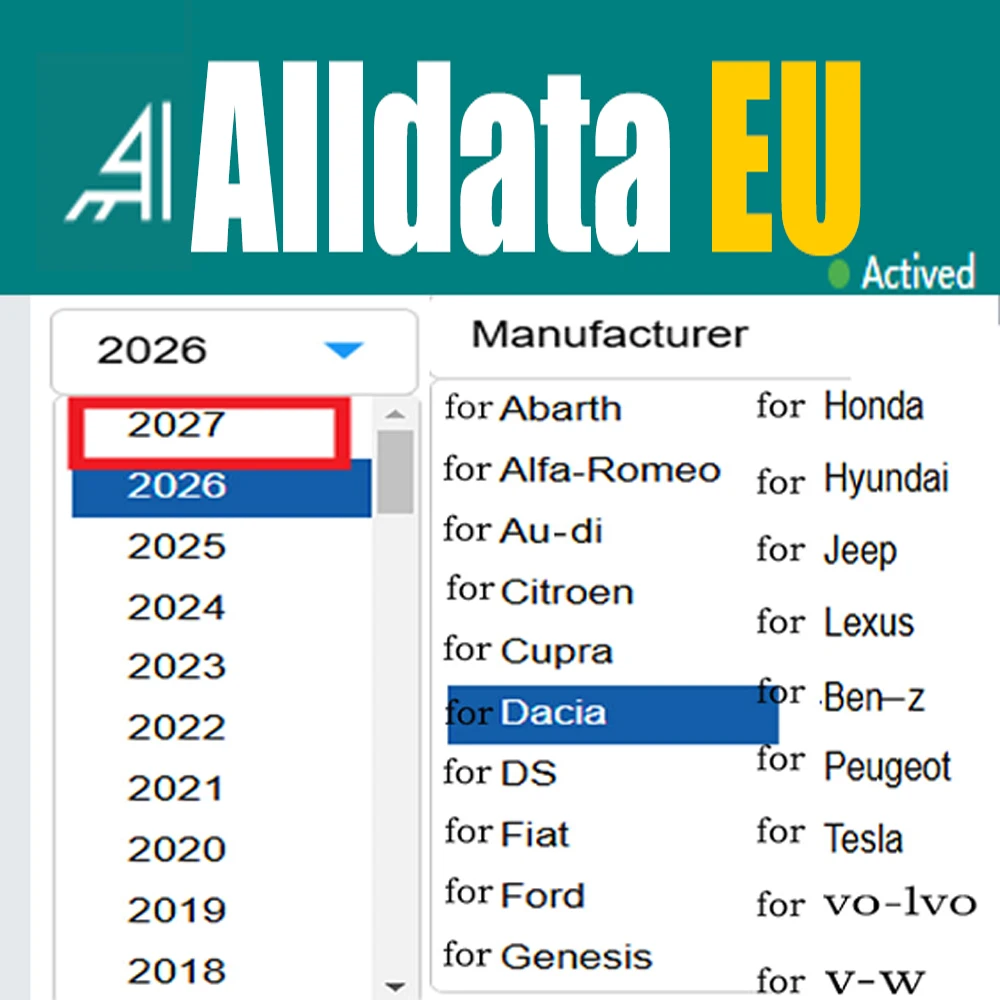 2027 Online Account for alldata US EU Newest Whole Data Software for Car Data Repair Data Hay-nes PRO Compatible with Mobil/PC