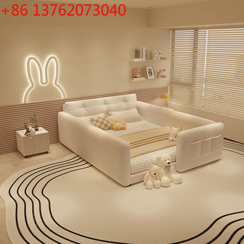 

Italian Storage Space Beds Bedroom Girls Cream Modern Children Double Bed Headboards White Floor Camas De Dormitorio Furniture