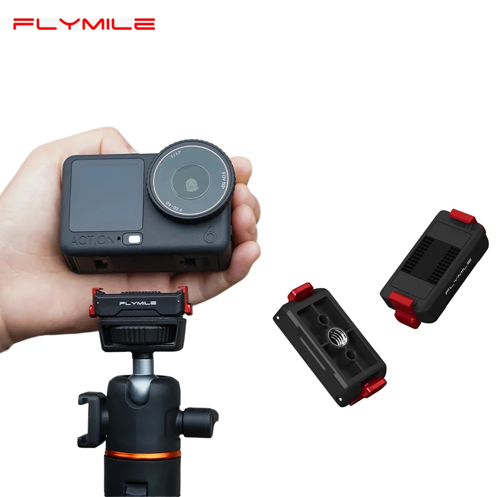 Flymile Action 6 magnetische Schnellwechsel-Adapterhalterung für DJI OSMO Action 6/Nano-Kamerazubehör, 1/4 Zoll Lochbasis