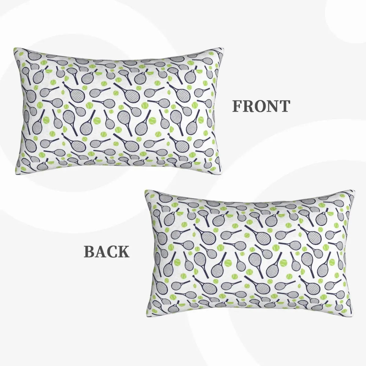 Tennis Racket And Ball Rectangle Pillowcase Cushion Cover Decorative Bedroom Bed Home Comfort Throw Pillow