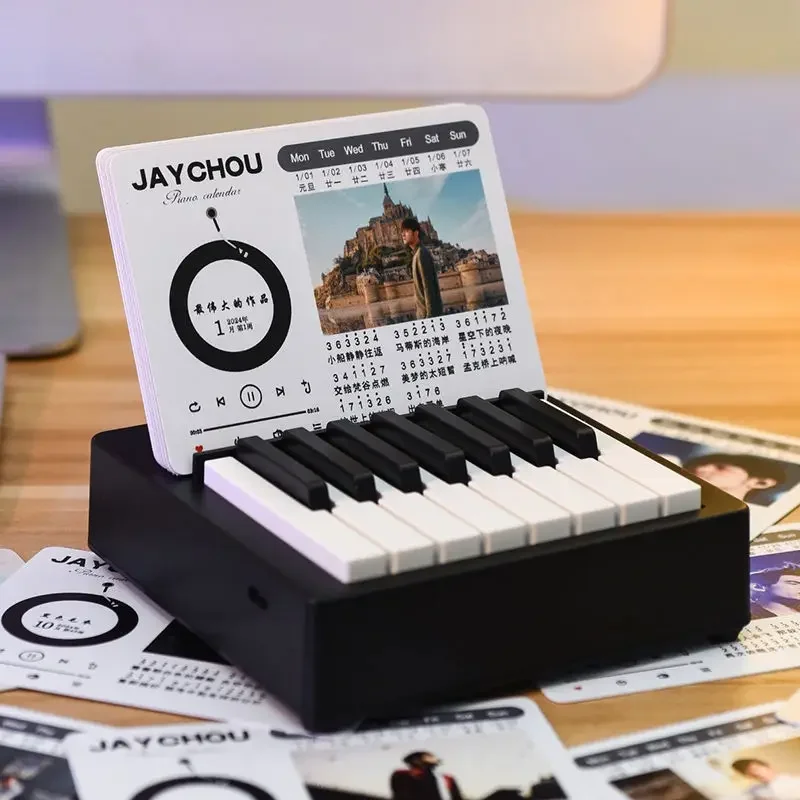 Imagem -03 - Calendário Mini Piano para Mesa Pode Jogar Jay Chou jj Ornamentos de Desktop Periféricos Presentes de Aniversário Dropshipping 2024