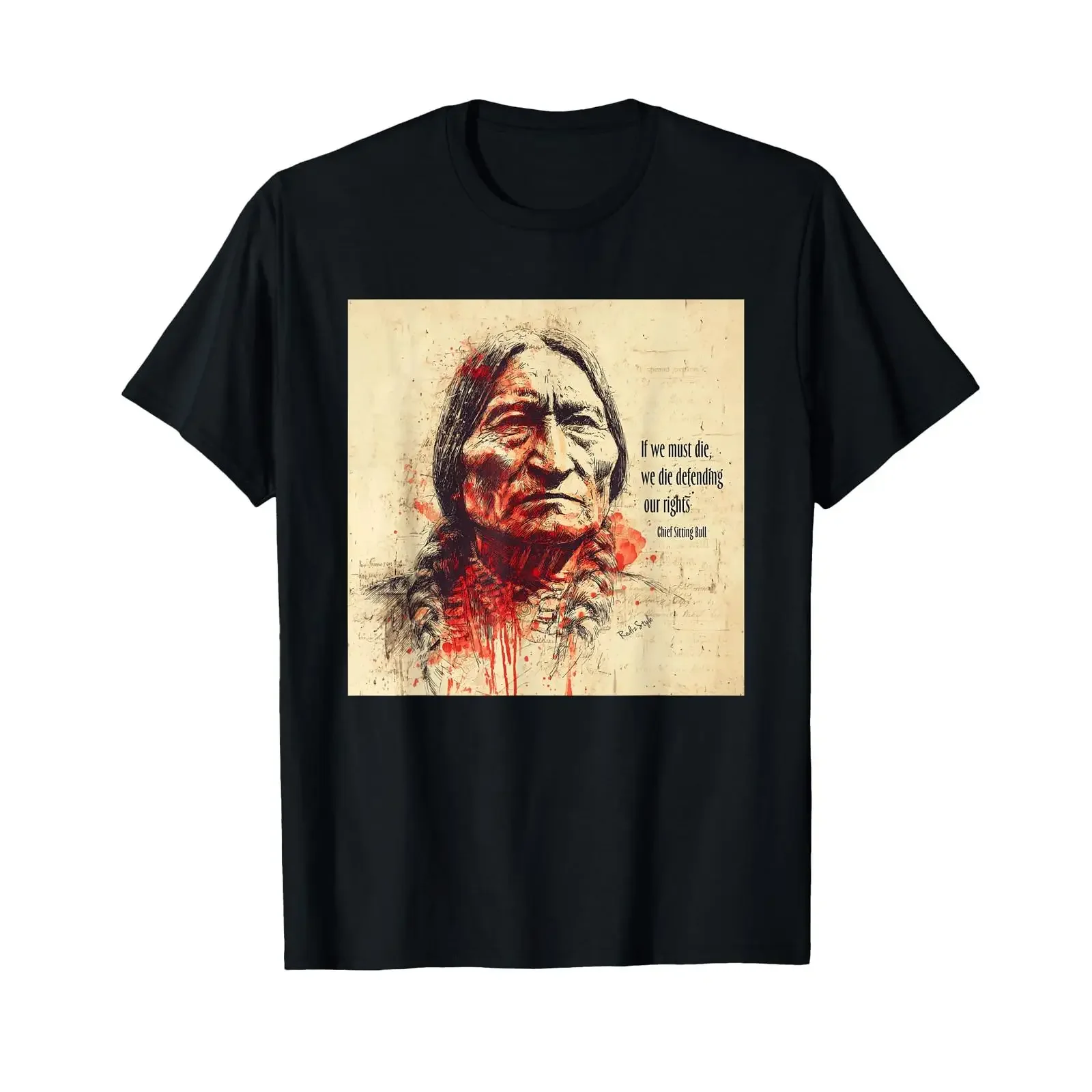 Sitting Bull Defend Your Rights T Shirt vintage Washed Stylish Soft Versatile fashion Casual homme Top For Everyday Wear