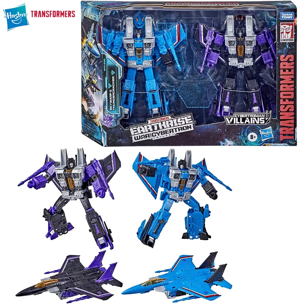 [In-Stock] Hasbro Transformers WFC Earthrise Skywarp & Thundercracker 2-Pack 18cm Voyager Class Action Robot Figure Model Toys