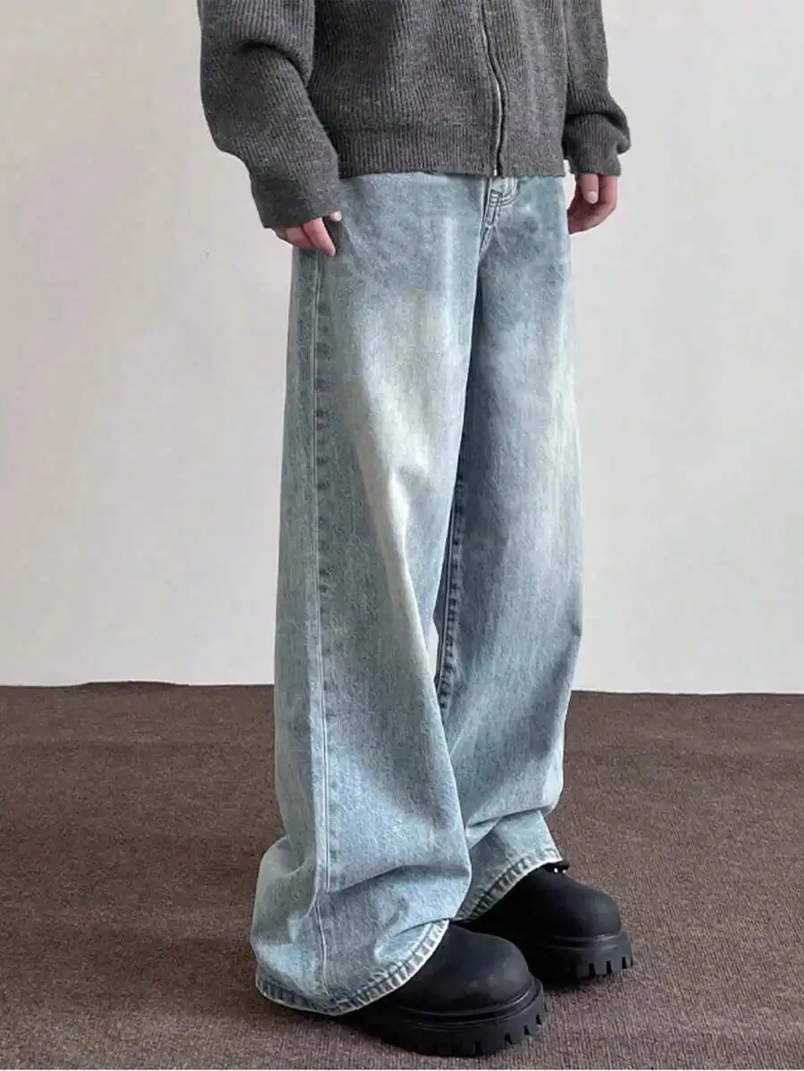 

Mens Casual Retro Loose Fit Denim Jeans, All Season Wear