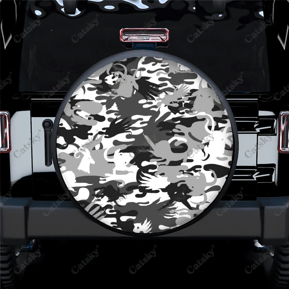 Military Camouflage Car Accessories Spare Tire Cover Waterproof Tire Wheel Decor Protect for Truck SUV Camper Trailer 14-17in