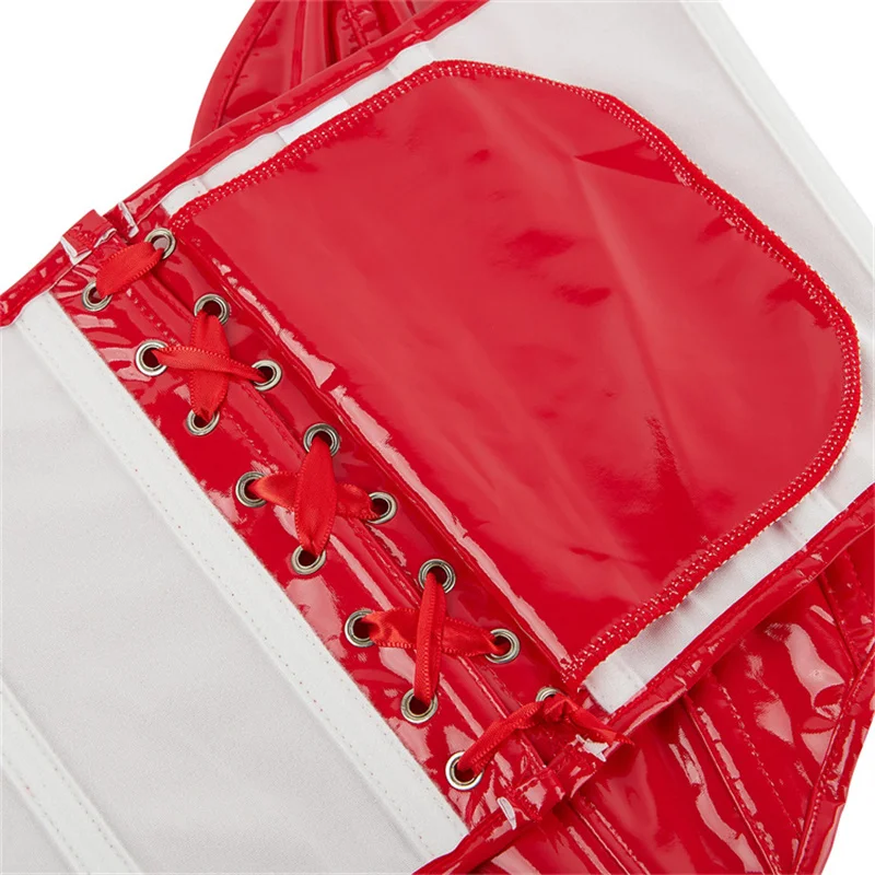 Women Fashion PVC Leather Corset Bustier Crop Tops Gothic Corselet