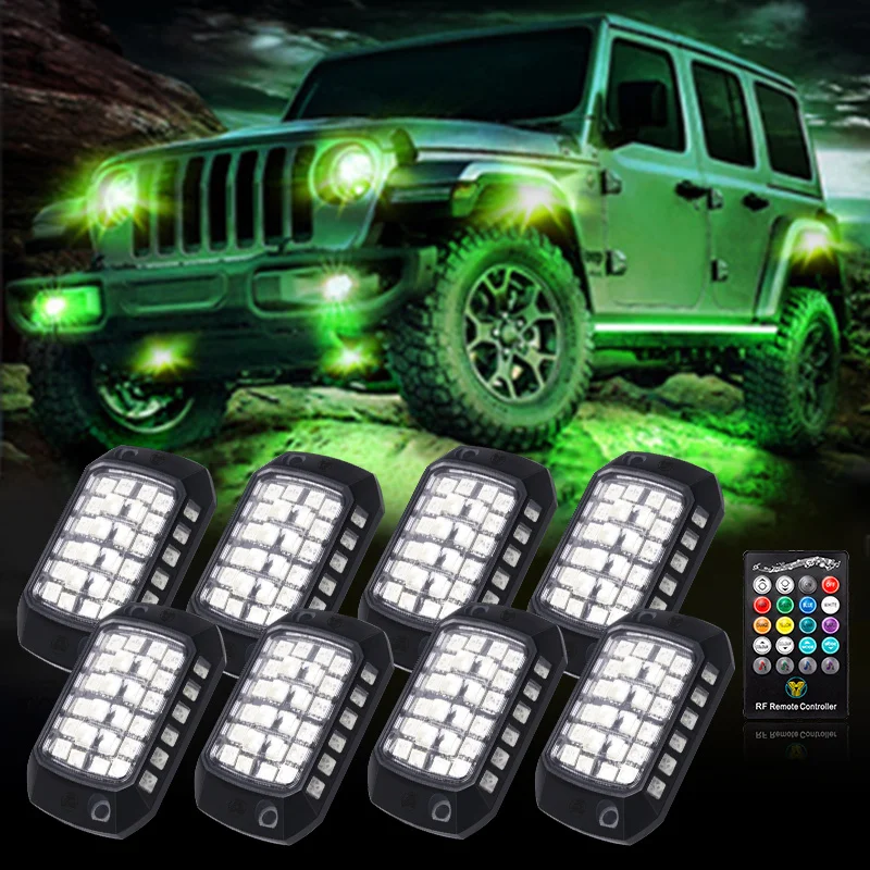 4x 8x 12x Led Decorative Light Chassis Light RGB Remote Control /App Control RGB LED Rock Lights Underbody Lamp For 12V