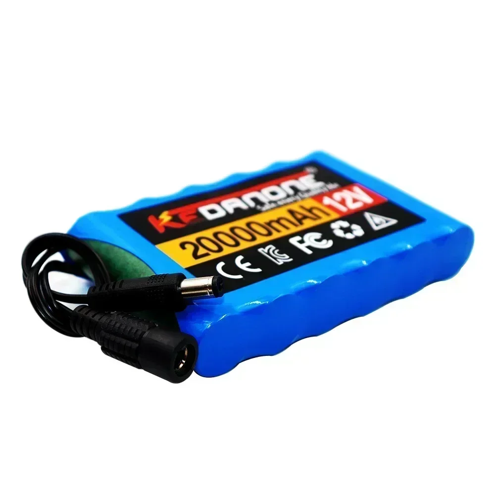 NOWOŚĆ Przenośny akumulator litowo-jonowy 12V 20000mah Pojemność DC 20Ah Monitor kamery CCTV + Ładowarka 12.6V