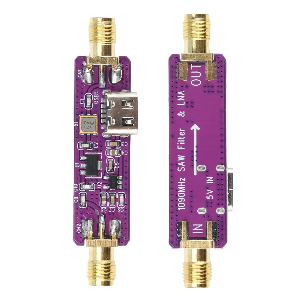 DC 5V 1090MHz ADS-B Active SAW Filter LNA Low Noise Amplifier Module Type C Interface TA1090EC+TQP3M900