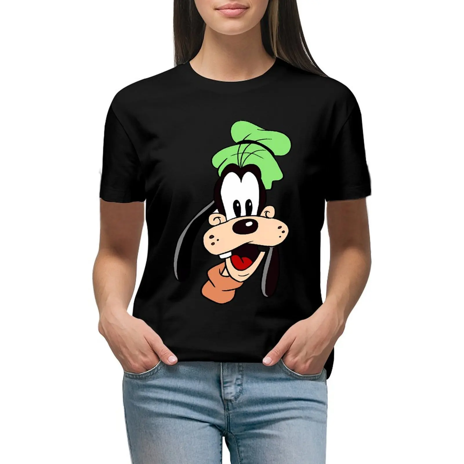 

Модная футболка Disney Goofy Y2k, женская одежда, летние повседневные милые футболки, одежда