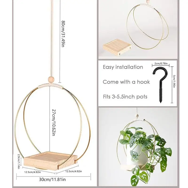 Planter Hangers Indoor Flower Pot Macrame Hangers Indoor Planter Hanging Basket Modern Planter Hanger For Balcony Room Wall Yard