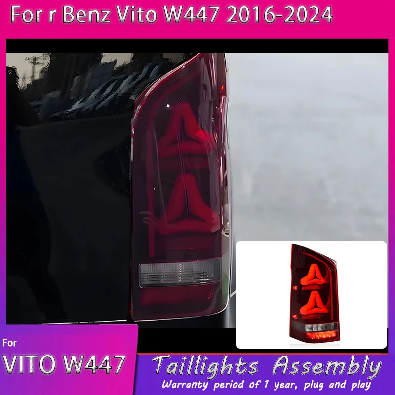 

2 шт. подходят для Mercedes-Benz Vito светодиодный задний фонарь в сборе 16-25 Vito модифицированный новый светодиодный динамический задний фонарь для ходовой воды