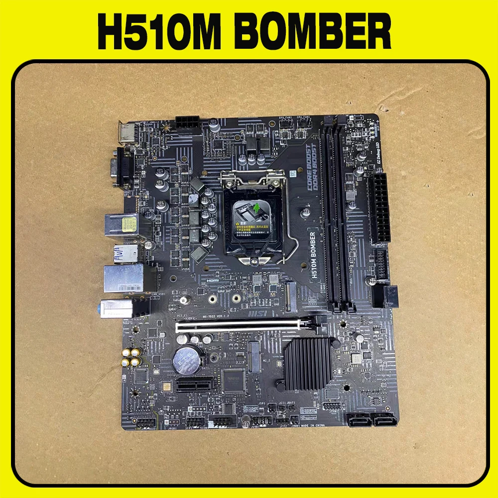 H510m Bomber For MSI H510 Mirco-ATX motherboard  64GB Supports 10th 11th M.2  HDMI