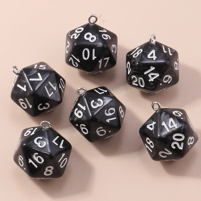 Leslie 5 teile/satz Acryl Würfel Spiel Requisiten Pädagogisches Spielzeug Facettenreiche Digitale Würfel für DIY Schmuck Machen Zubehör – Detail 3