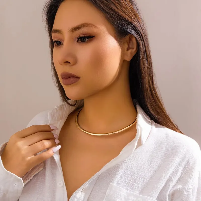 Stainless Steel Collar 4mm Gold Women\'s Personalized Fashion Jewelry Personalized Metal Ring Collarbone Choker Necklace Jewelrys