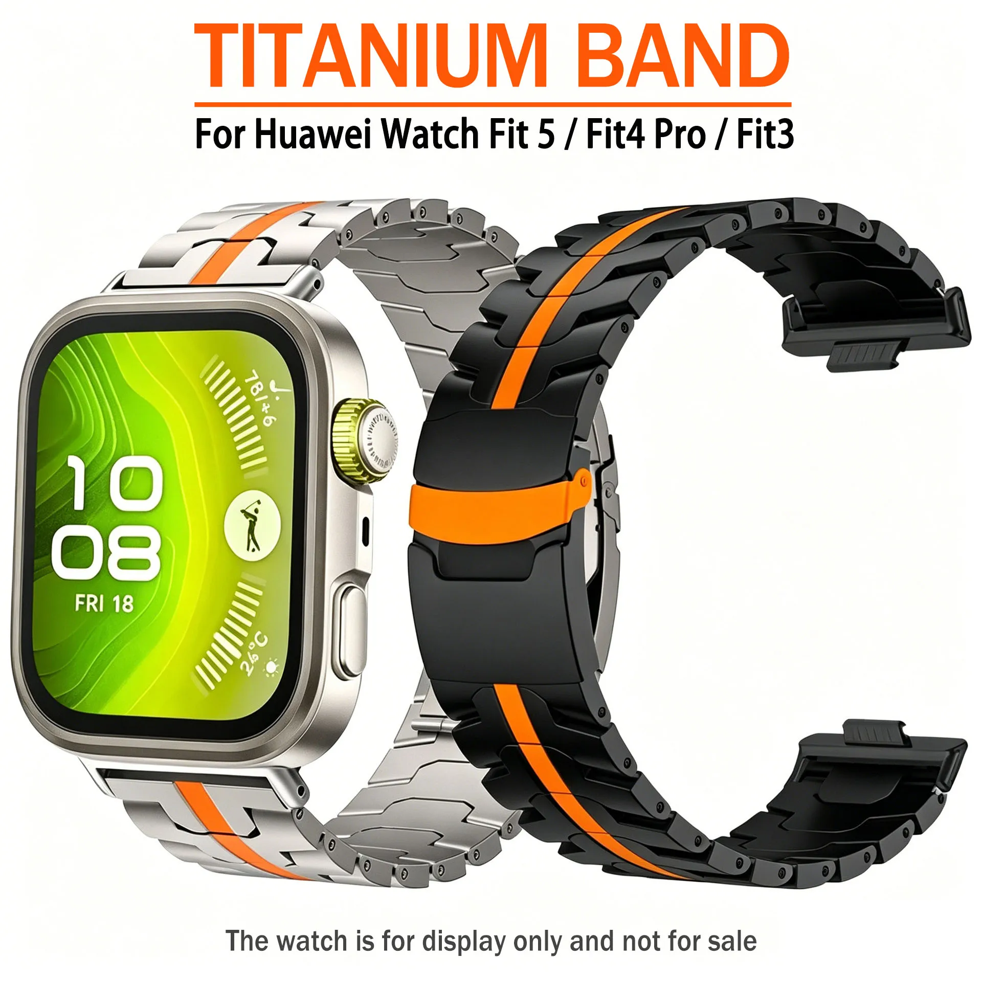 For Huawei Watch Fit 5 Fit4 Pro Fit3 Titanium Metal Watch Strap Replacement Watchband  folding buckle Bracelet Wristband